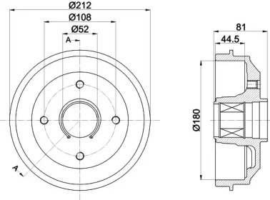 HELLA PAGID 8dt355302821 -  Тормозной барабан